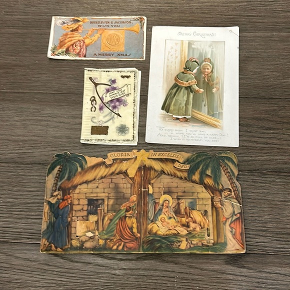 Lot vintage antique Christmas cards ephemera paper celluloid popup 3-d - Picture 1 of 16